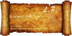 Lorenz Péter névjegykártya