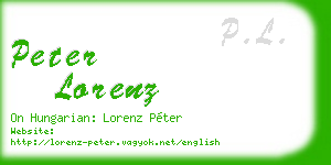 peter lorenz business card